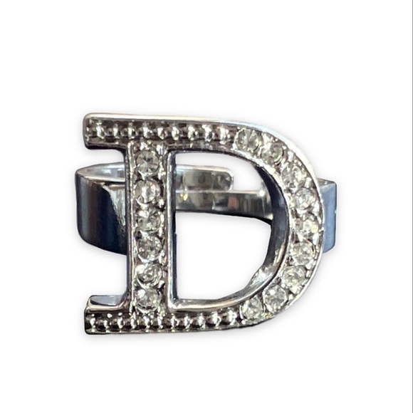 Dior Silver Crystal Initial D Ring - Picture 2 of 9